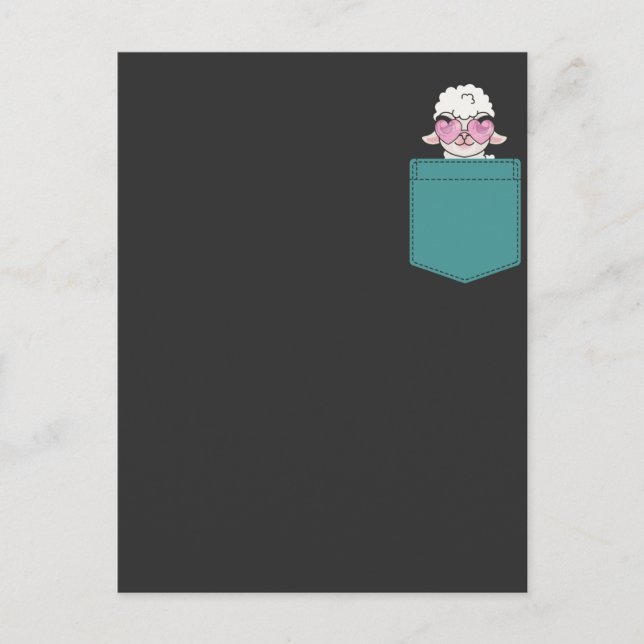 Llama Pocket Design Cute Alpaca Humor Vykort (Framsida)