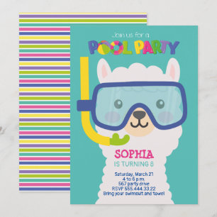LLAMA POOL FEST INVITATION INBJUDNINGAR