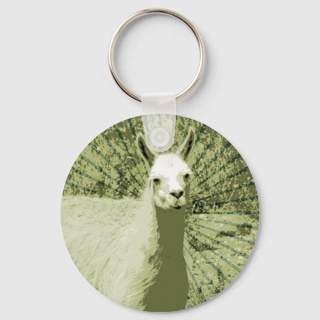 Llama Pop Art Nyckelring (Framsida)