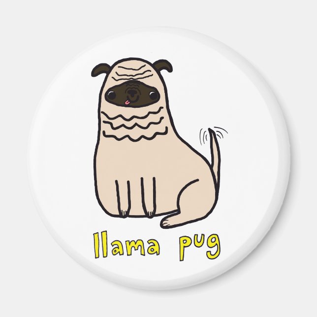 Llama Pug Magnet (Framsidan)