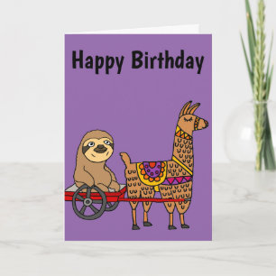 Llama Pulled Llama Llama Lynny Sloth in Red Wagon Kort