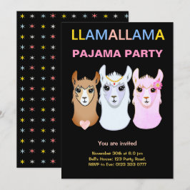 Llama Pyjamas Party Inbjudan