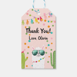 Llama Rama Tack Favor Tags Birthday Fiesta Presentetikett