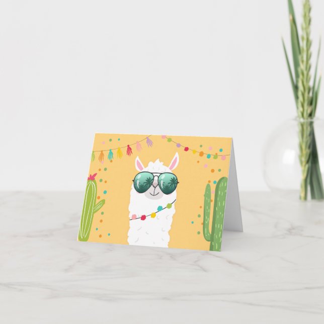 Llama Rama, tack för ditt kort Fiesta Party Alpaca (Framsida)