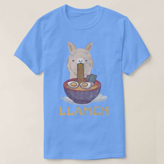 Llama Ramen Noodle Ramen Fläkt 814 T Shirt (Design framsida)