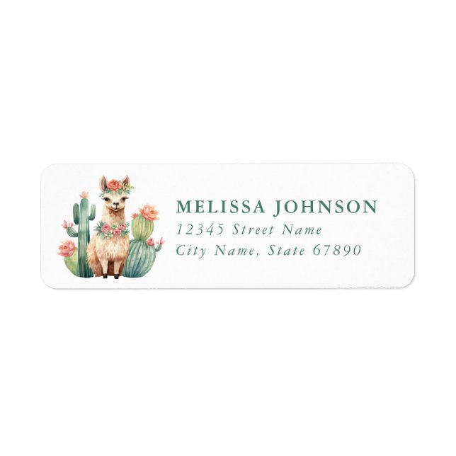 Llama Return Address Label Returadress Etikett (Framsidan)