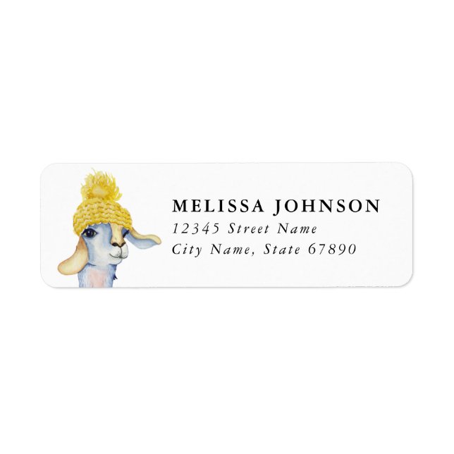 Llama Return Address Label Returadress Etikett (Framsidan)