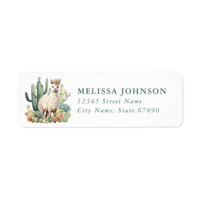 Llama Return Address Label Returadress Etikett (Framsidan)