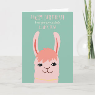 Llama Roligt Birthday Kort