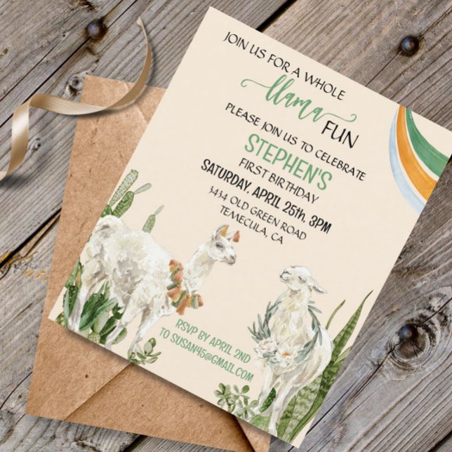 Llama Roligt Födelsedagsfest Fiesta Cactus budget (Skapare uppladdad)