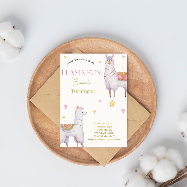 Llama Roligt Llama-temafelinbjudan Inbjudningar (Skapare uppladdad)