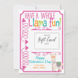 Llama Roligt Valentine Day Money Gift Card Holder