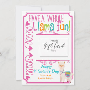 Llama Roligt Valentine Day Money Gift Card Holder