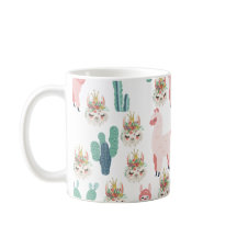 Llama Rosa and Grönt Cactus, Alpaca, Cute, Girly