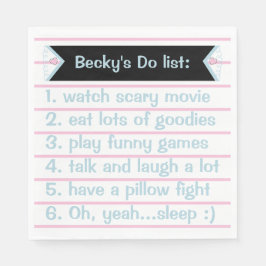 Llama Rosa Pajama Girl Födelsedagsfest Sleepover Pappersservett