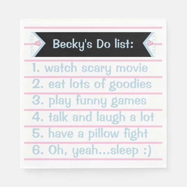 Llama Rosa Pajama Girl Födelsedagsfest Sleepover Pappersservett (Framsidan)