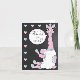 Llama Rosa Pyjamas Flickans Födelsedagsfest Pyjama Tack Kort
