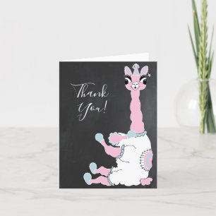 Llama Rosa Pyjamas Flickans Födelsedagsfest Pyjama Tack Kort