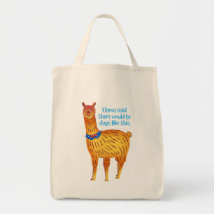 Llama sa att det skulle finnas dagar som detta tygkasse