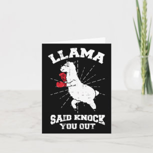 Llama sa att knocka dig ut boxning rolig Halloween Kort
