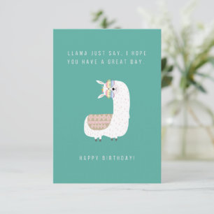 Llama, säg bara födelsedagskort