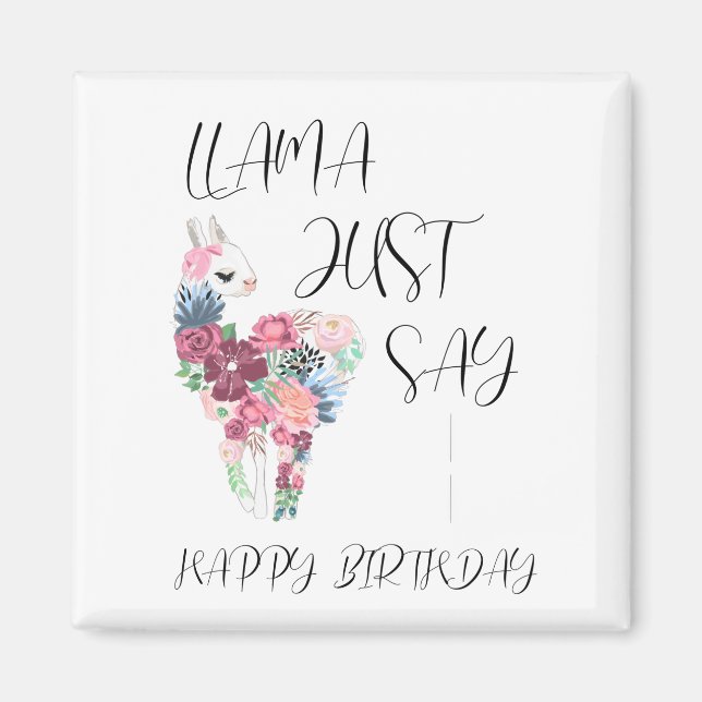 Llama, säg bara Grattis på födelsedagen Magnet (Framsidan)