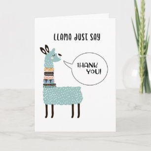 Llama Säg bara Tack Kort