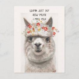 Llama säger bara hur mycket jag missar ditt vykort