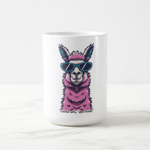 Llama säger dig Sten Kirkigt avfall i solglasögo Kaffemugg