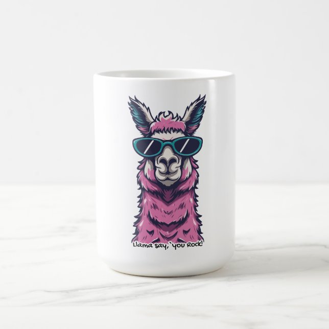 Llama säger dig Sten | Kirkigt avfall i solglasögo Kaffemugg (Center)