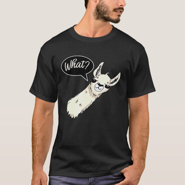 Llama säger Vad Design T Shirt (Framsida)