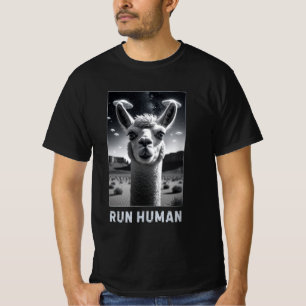Llama Selfie UFO Quirky Art T Shirt