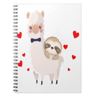 Llama Shirt roliga Alpaca Hearts Anteckningsbok