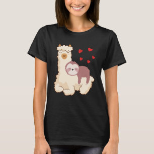 Llama Shirt roliga Alpaca Hearts T