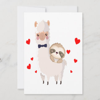 Llama Shirt roliga Alpaca Hearts Tack Kort
