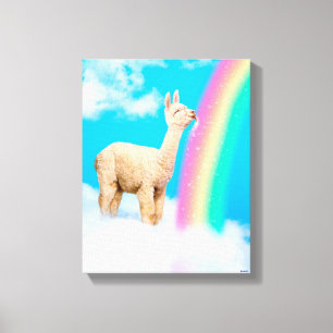 Llama Slickande regnbåge Canvastryck