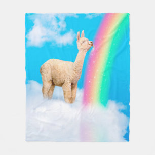 Llama Slickande regnbåge Fleecefilt