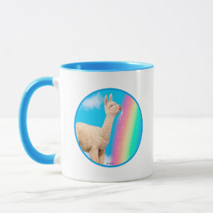 Llama Slickande regnbåge Mugg