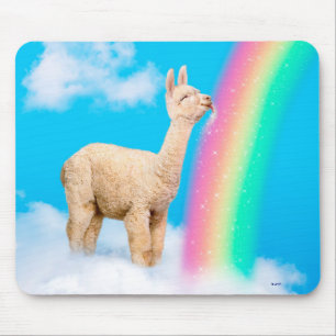 Llama Slickande regnbåge Musmatta