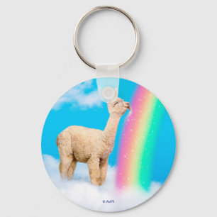 Llama Slickande regnbåge Nyckelring