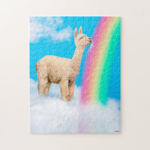 Llama Slickande regnbåge Pussel
