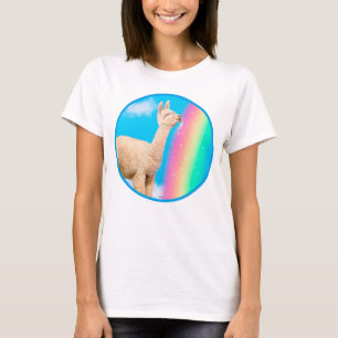 Llama Slickande regnbåge T Shirt