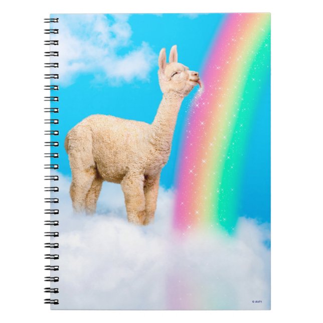 Llama Slickar Rainbow Anteckningsbok (Framsidan)