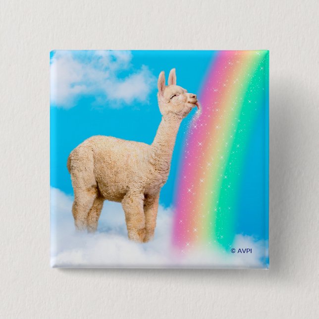 Llama Slickar Rainbow Knapp (Framsida)