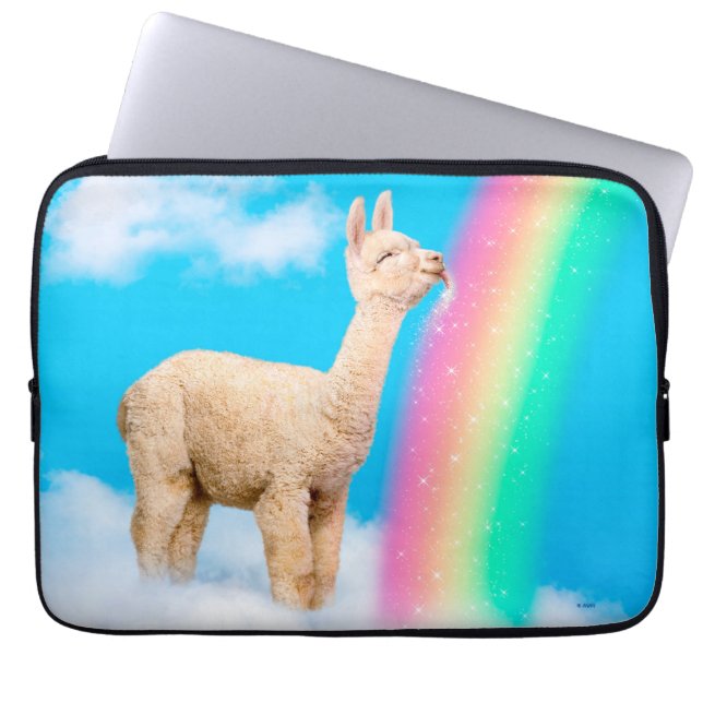 Llama Slickar Rainbow Laptop Fodral (Framsidan)