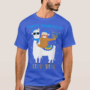 Llama Sloth Menorah Hanukah Chanu T Shirt