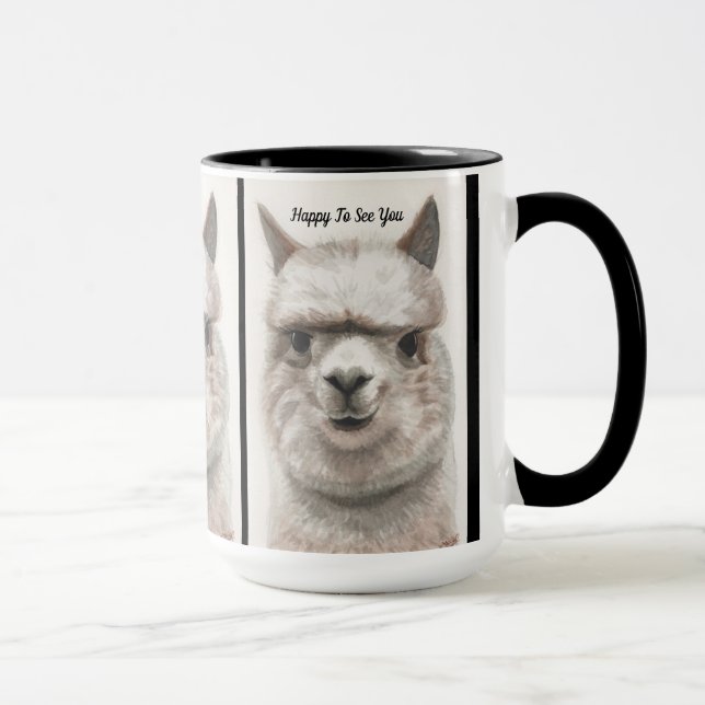 Llama Smile Personalize Large Coffee Mugg (Höger)