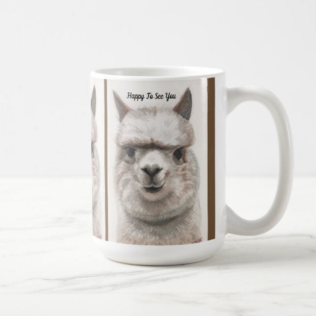 Llama Smile Personalize Large Coffee Mugg (Höger)