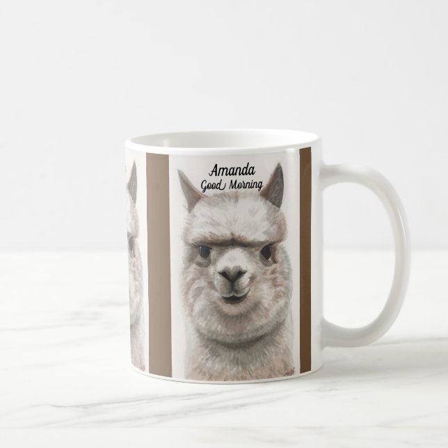 Llama Smile Personalize Large Coffee Mugg (Höger)