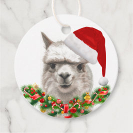 Llama Smiles Cute Jul Personalize Gift Märkre Gåvor Etiketter